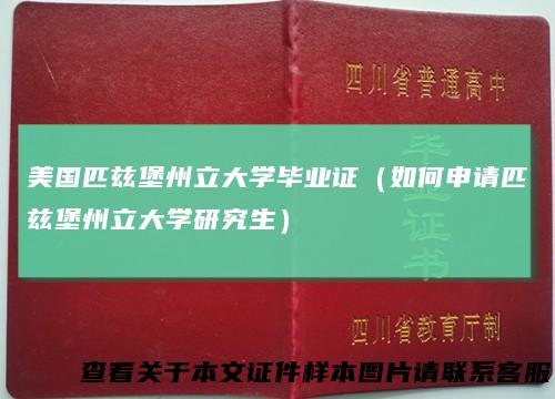 美国匹兹堡州立大学毕业证（如何申请匹兹堡州立大学研究生）