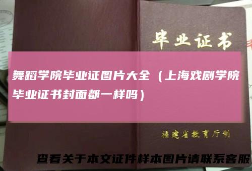 舞蹈学院毕业证图片大全（上海戏剧学院毕业证书封面都一样吗）