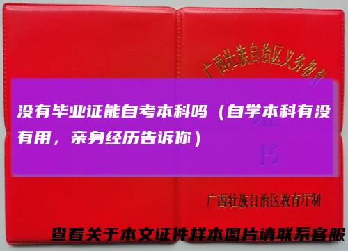 没有毕业证能自考本科吗(自学本科有没有用,亲身经历告诉你)