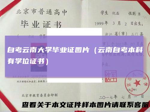 自考云南大学毕业证图片（云南自考本科有学位证书）
