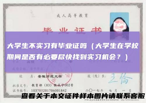 大学生不实习有毕业证吗（大学生在学校期间是否有必要尽快找到实习机会？）