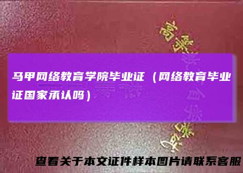马甲网络教育学院毕业证（网络教育毕业证国家承认吗）