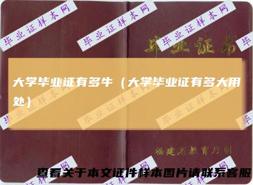 大学毕业证有多牛(大学毕业证有多大用处)