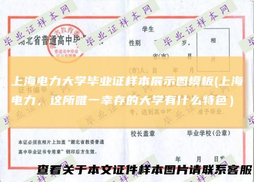 上海电力大学毕业证样本展示图模板(上海电力,这所唯一幸存的大学有什么特色)
