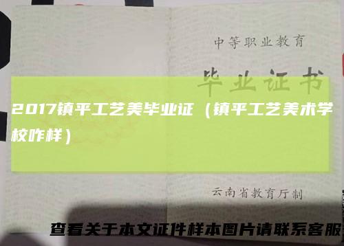 2017镇平工艺美毕业证（镇平工艺美术学校咋样）