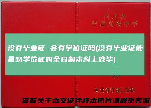 没有毕业证会有学位证吗(没有毕业证能拿到学位证吗全日制本科上戏毕)