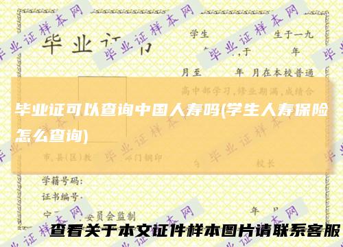 毕业证可以查询中国人寿吗(学生人寿保险怎么查询)