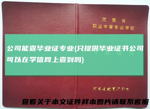 公司能查毕业证专业(只提供毕业证书公司可以在学信网上查到吗)