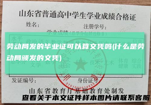 劳动局发的毕业证可以算文凭吗(什么是劳动局颁发的文凭)