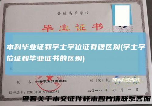 本科毕业证和学士学位证有啥区别(学士学位证和毕业证书的区别)