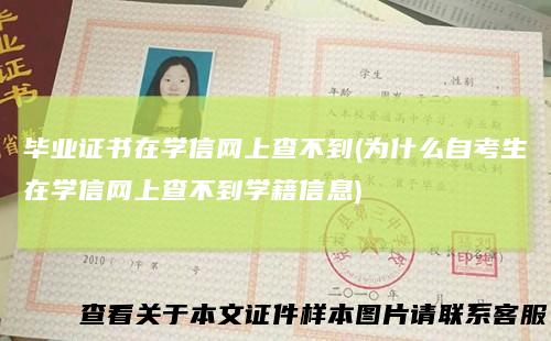 毕业证书在学信网上查不到(为什么自考生在学信网上查不到学籍信息)