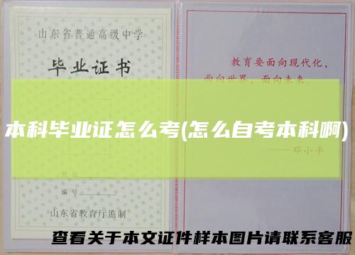 本科毕业证怎么考(怎么自考本科啊)