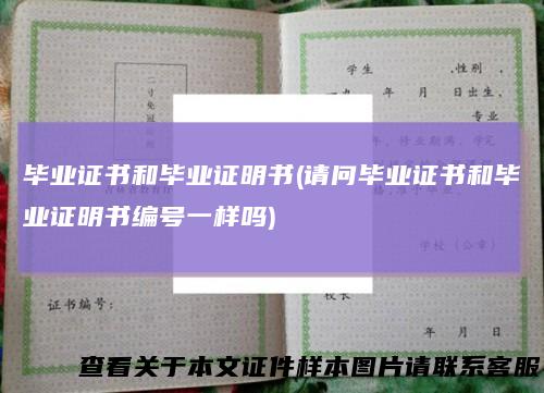 毕业证书和毕业证明书(请问毕业证书和毕业证明书编号一样吗)