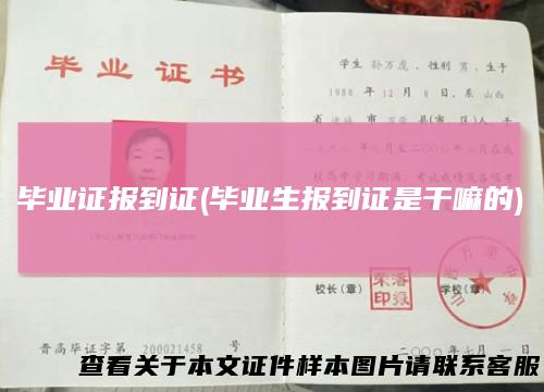 毕业证报到证(毕业生报到证是干嘛的)