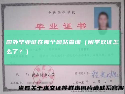 国外毕业证在那个网站查询(留学双证怎么了?)