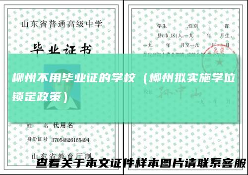 柳州不用毕业证的学校(柳州拟实施学位锁定政策)