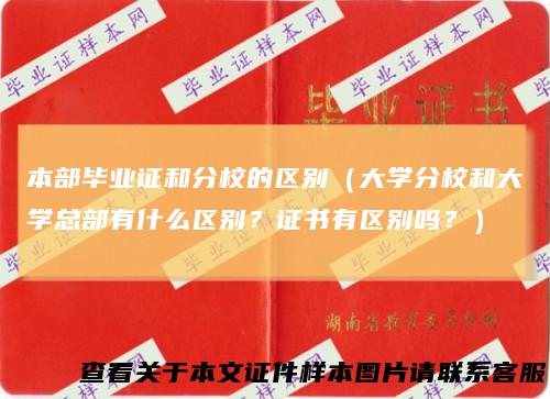 本部毕业证和分校的区别（大学分校和大学总部有什么区别？证书有区别吗？）
