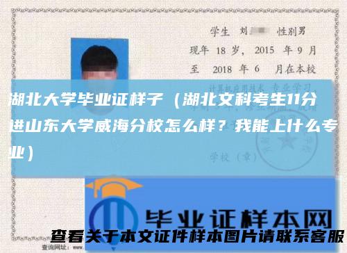 湖北大学毕业证样子(湖北文科考生11分进山东大学威海分校怎么样?我能上什么专业)