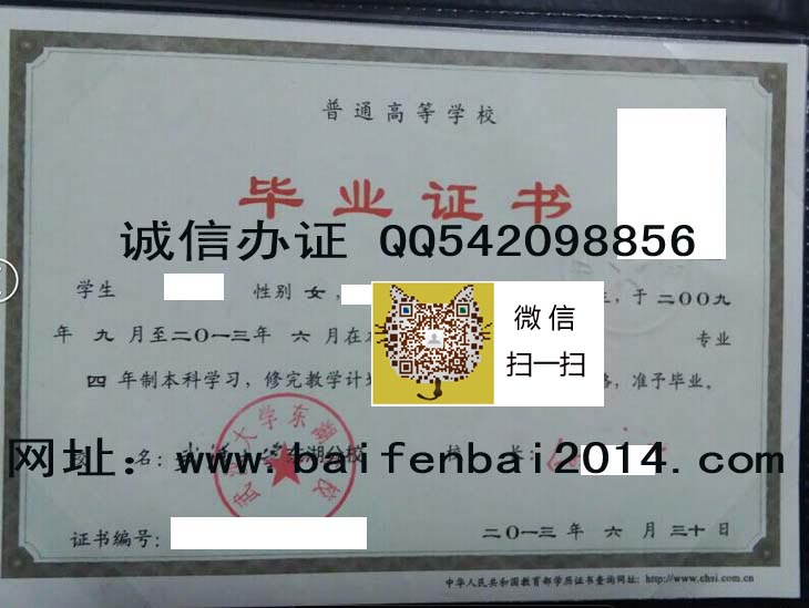 武汉东湖学院原武汉大学东湖分校毕业证样本