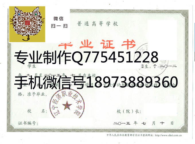 辽宁经济职业技术学院毕业证样本