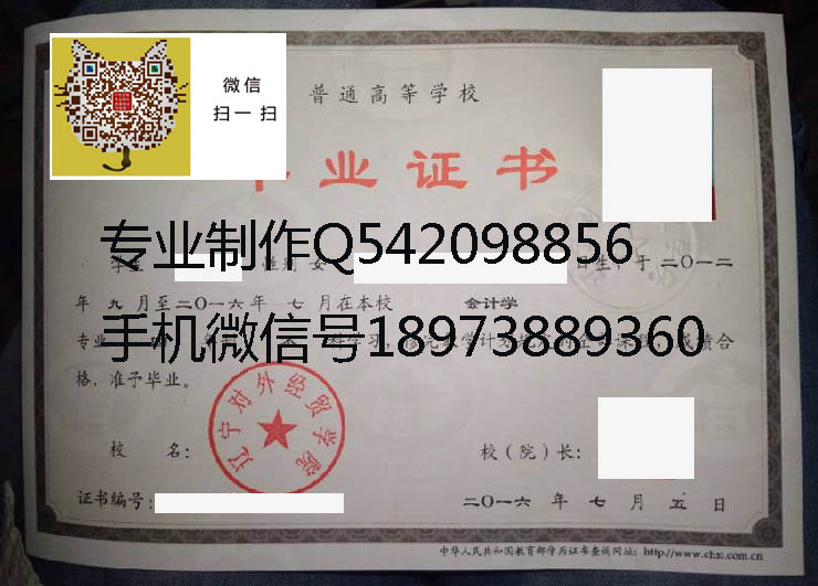 辽宁对外经贸学院毕业证样本