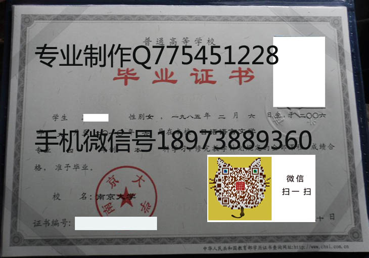 南京大学毕业证样本