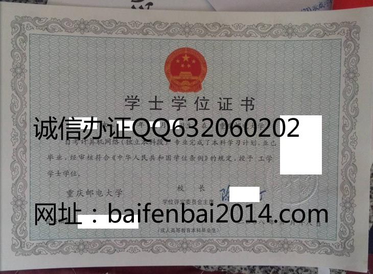 重庆邮电大学2008年自考学位证样本