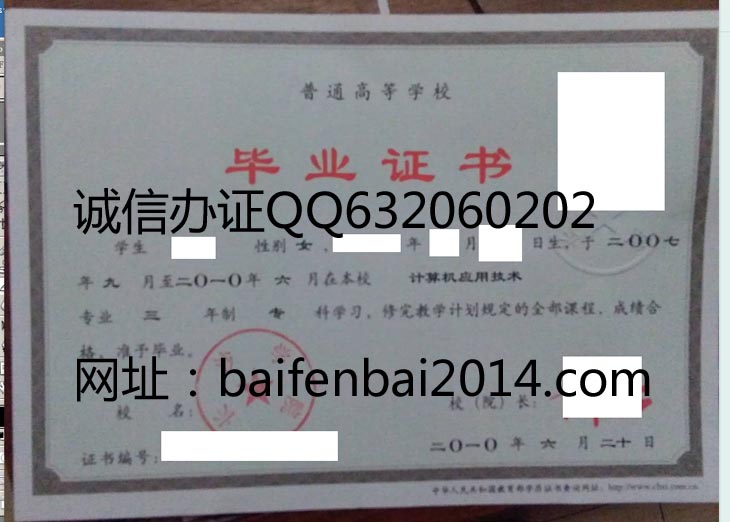 长沙学院2010年毕业证样本