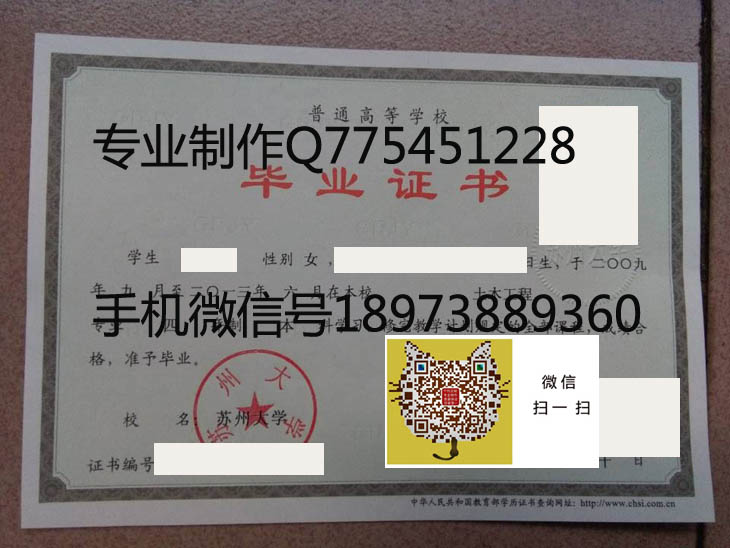 苏州大学毕业证样本