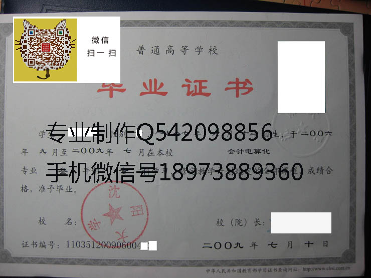 沈阳大学毕业证样本