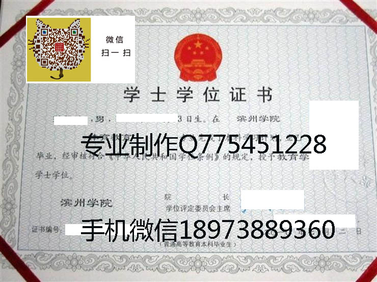 滨州学院10年学位证样本