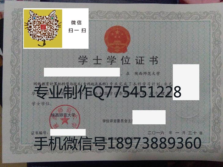 陕西师范大学毕业证样本