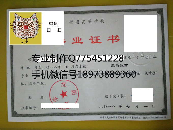 沈阳大学毕业证样本