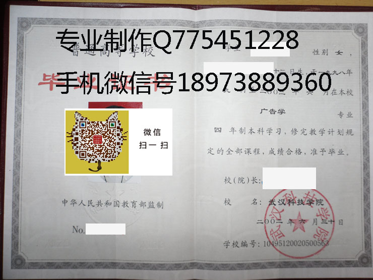 武汉科技学院毕业证样本