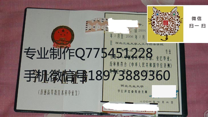 西北工业大学2006年毕业证样本