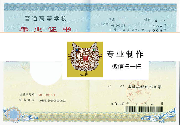 上海工程技术大学毕业证样本