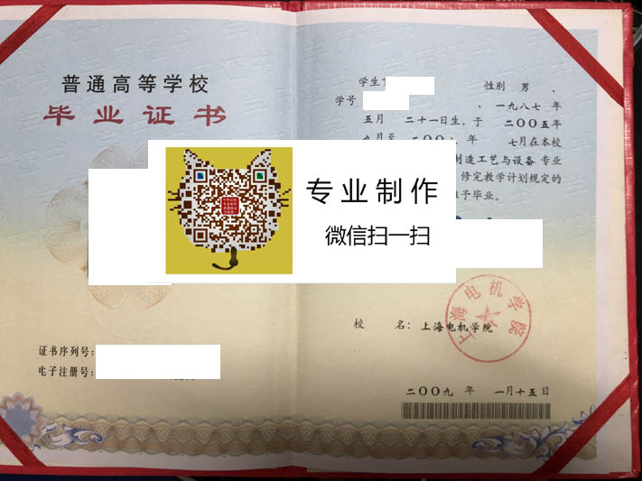 上海电机学院毕业证样本