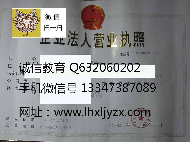 企业法人营业执照证书样本