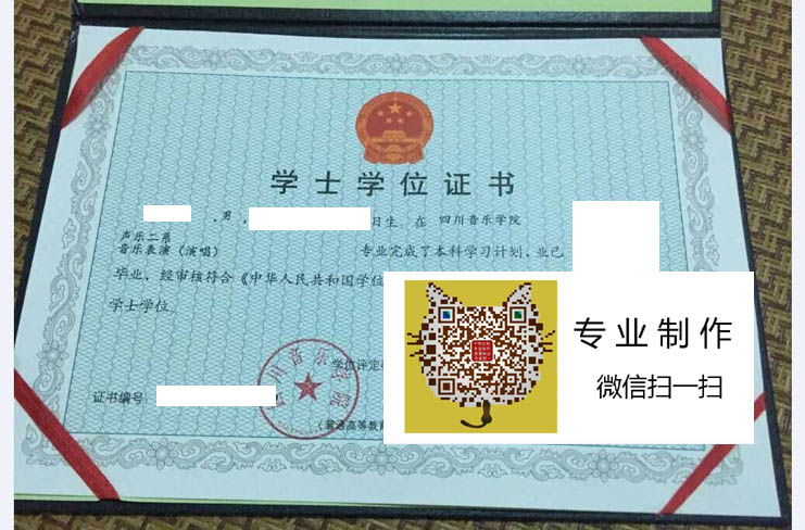 2015年四川音乐学院学位证样本