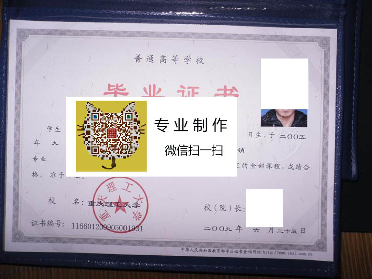 重庆理工大学毕业证样本