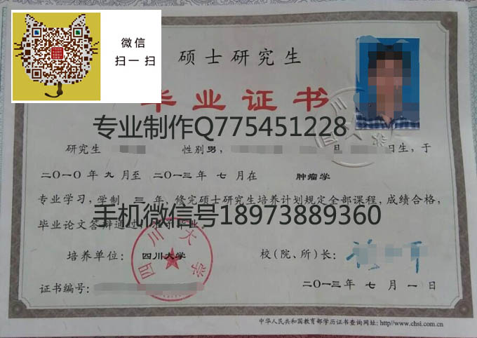 四川大学毕业证样本