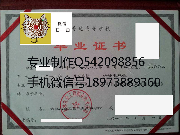 吉林农业工程职业技术学院毕业证样本