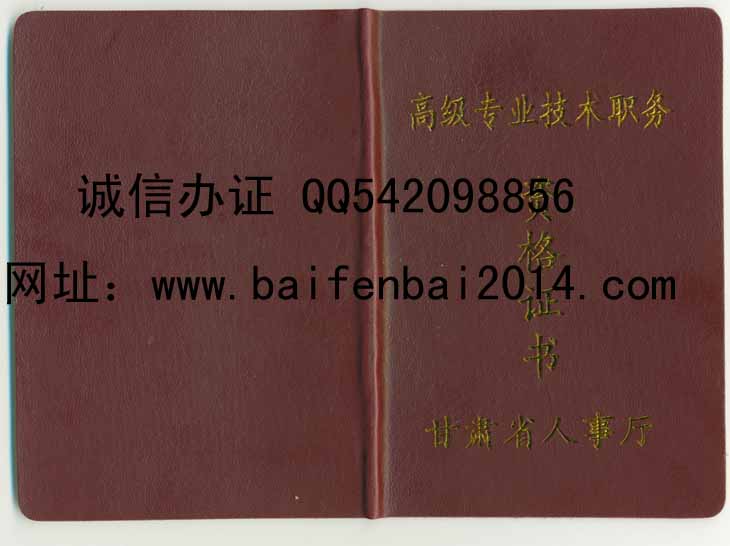 甘肃职称工程师证样本