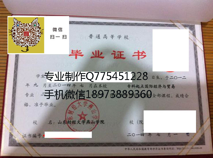 山东财经大学燕山学院毕业证样本