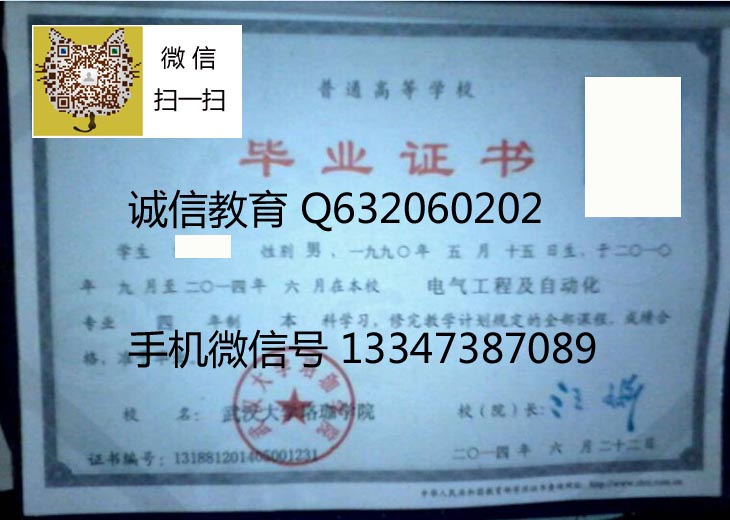武汉大学珞珈学院毕业证样本