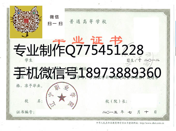 辽宁职业学院毕业证样本