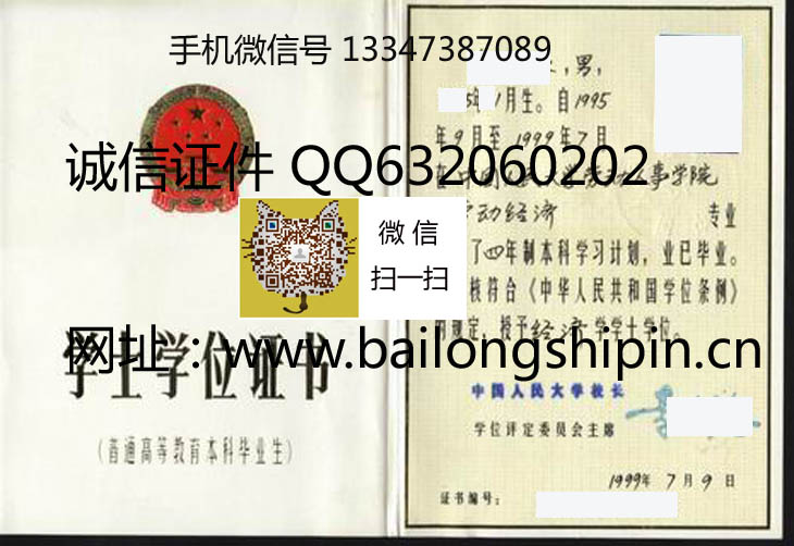 中国人民大学学位证样本
