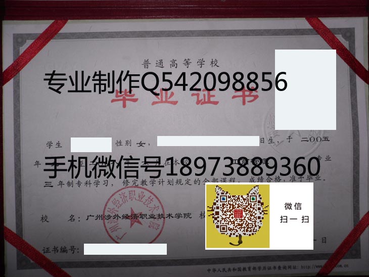 广州涉外经济职业技术学院毕业证样本