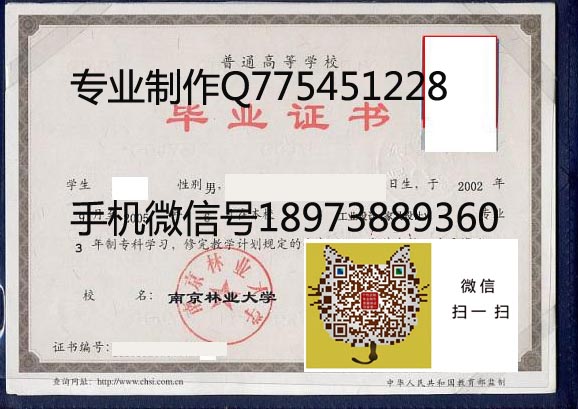 南京林业大学毕业证样本