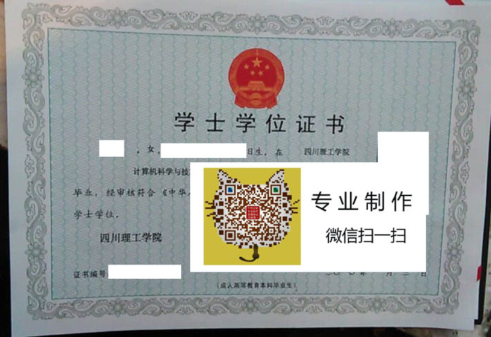 四川理工学院学位证样本图片